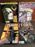 4 Gritty Indie Comics 100 Bullets #36, Madman #3, Just a Pilgrim #4, &  FORT #2