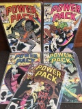 5 Issues of Power Pack Comics #7-10 & #14 Marvel Comics Guest Stars Cloak and Dagger