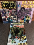 3 Issues Micronauts #7 Black Knight #4 Conan The Barbarian #231 Marvel Comics Bronze Age