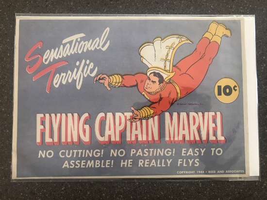 Flying Captain Marvel Fawcett Publications 1944 GOLDEN AGE Paper Flying Toy