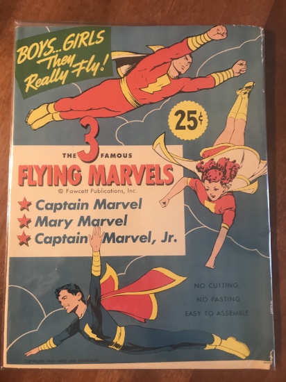 The 3 Famous Flying Marvels Fawcett Publications 1945 GOLDEN AGE