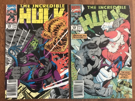 2 Issues The Incredible Hulk Comic #375 & #378 Marvel Comics