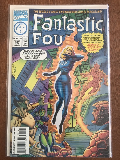 Fantastic Four Comic #387 Marvel Comics Giant Sized Issue Holo Prism Die Cut Cover