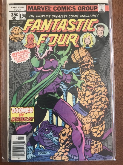 Fantastic Four Comic #194 Marvel Comics 1978 Bronze Age Diablo