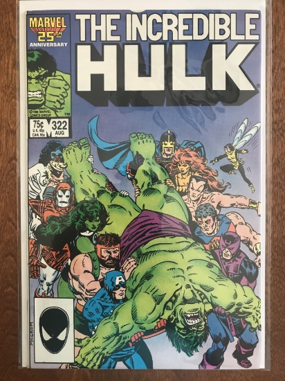 Hulk Comic #322 Marvel Comics 1986 Copper Age Comics The Avengers