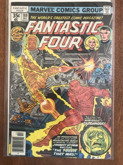 Fantastic Four Comic #189 Marvel Comics 1977 Bronze Age Quasimodo