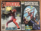 2 Issues Daredevil Comic #220 & #221 Marvel Comics 1985 Bronze Age Comics Death Issues