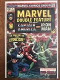 Marvel Double Feature Comic #4 Captain America & iron Man 1974 Bronze Age 25 Cents RED SKULL COSMIC