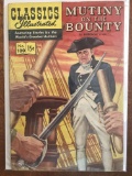 Mutiny on the Bounty Classics Illustrated #100 HG Wells 1952 Golden Age 15 Cents Painted Cover