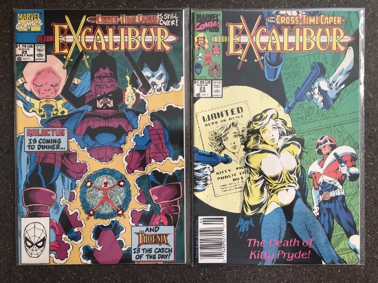 2 Issues Excalibur Comic #23 & #25 Marvel Comics Copper Age Comics