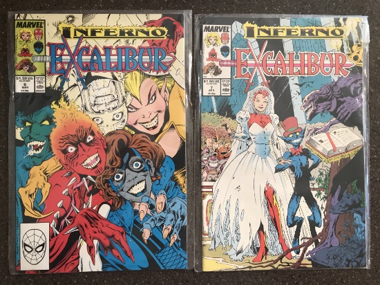 2 Issues Excalibur Comic #6 & #7 Marvel Comics Copper Age Comics