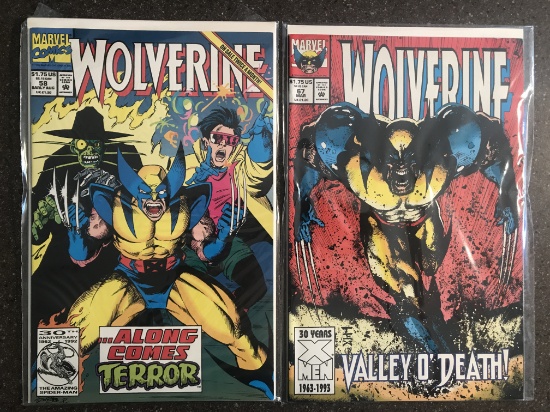 2 Issues Wolverine Comic #58 & #67 Marvel Comics Along Comes Terror