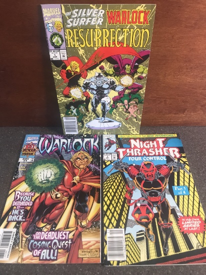 3 Issues Ressurrection #1 Warlock #1 Night Thrasher Four Control #1 KEY 1st Issues