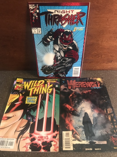 3 Issues Werewolf by Night #1 Wild Thing #1 Night Thrasher #1 KEY 1st Issues