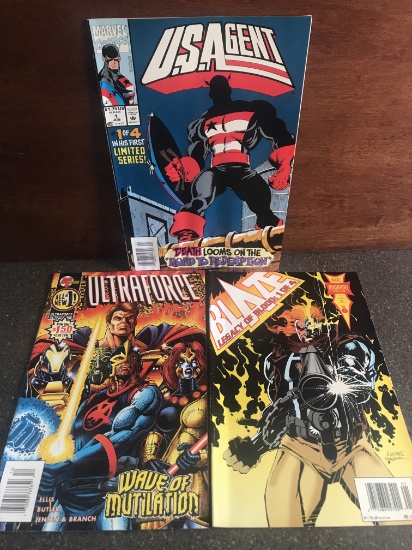 3 Issues US Agent #1 Ultraforce #1 Blaze Legacy of Blood #1 KEY 1st Issues