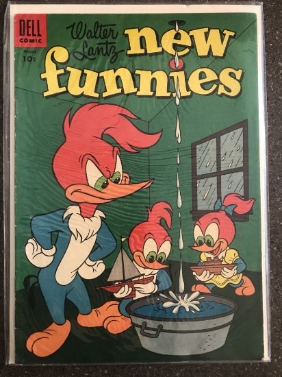 Walter Lantz New Funnies Comic #217 DELL 1955 Silver Age Cartoon Comic 10 Cents Woody Woodpecker