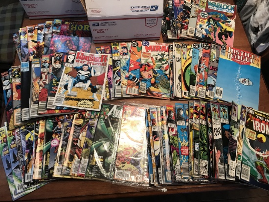 Medium Flatrate Box F Contains 82 Punisher, Ironman, Justice League, Avengers and Misc Comics