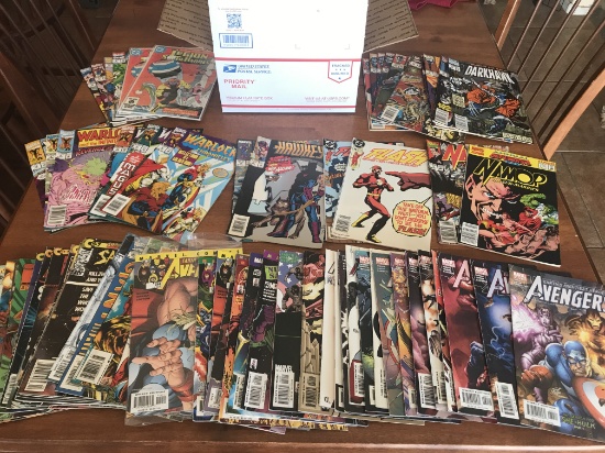 Medium Flatrate Box G Contains 80 Avenger, Namor, Flash, Darkhawk and Warlock Comics
