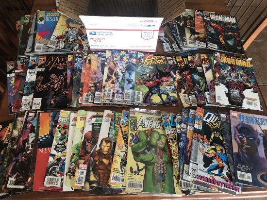 Medium Flatrate Box K Contains 80 Ironman, Namor, Captain Marvel, Avengers and Hawkeye Comics