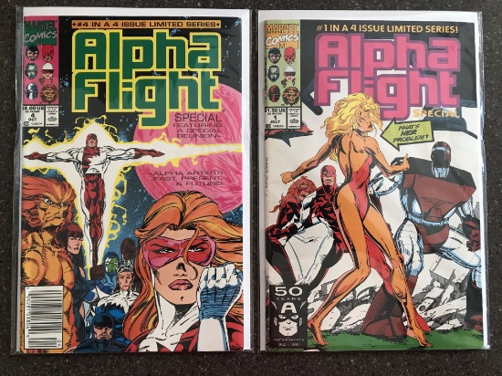 2 Issues Alpha Flight Special Comic #4 & #1 Marvel Comics KEY 1st & Last Issue