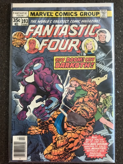 Fantastic Four Comic #193 Marvel Comics 1978 Bronze Age Darkoth Wyatt Wingfoot Impossible Man