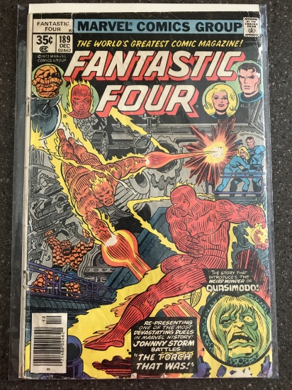 Fantastic Four Comic #189 Marvel Comics 1977 Bronze Age Quasimodo