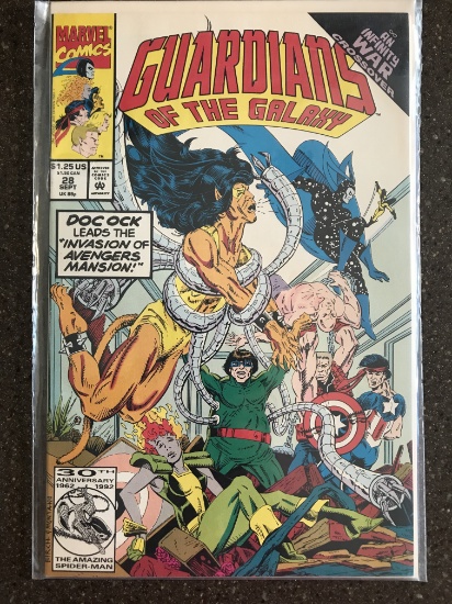 Guardians of th Galaxy Comic #28 Marvel 1992 Infinity War Key 1st Team Appearance of 5th Roster