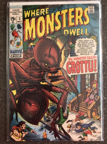 Where Monsters Dwell Comic #3 Marvel Comics 1970 Bronze Age 15 Cents Marie Severin