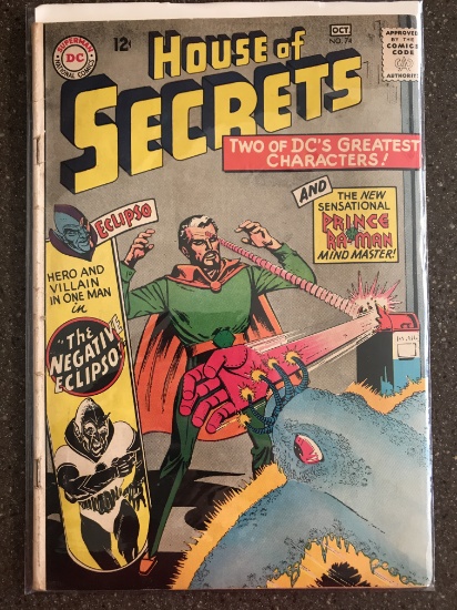 House of Secrets Comic #74 DC Comics 1965 Silver Age 12 Cents Eclipso
