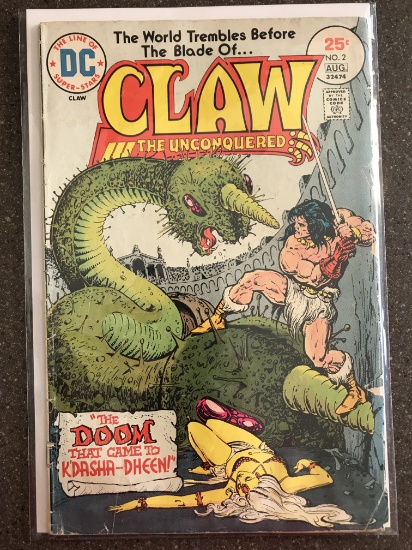 CLAW the Unconquered Comic #2 DC Comics 1975 Bronze Age 25 Cents