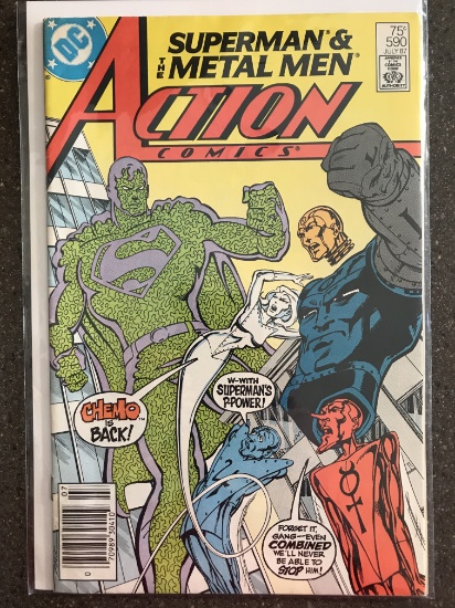 Superman Starring in Action Comics #590 DC Comics 1987 Copper Age John Byrne Metal Men