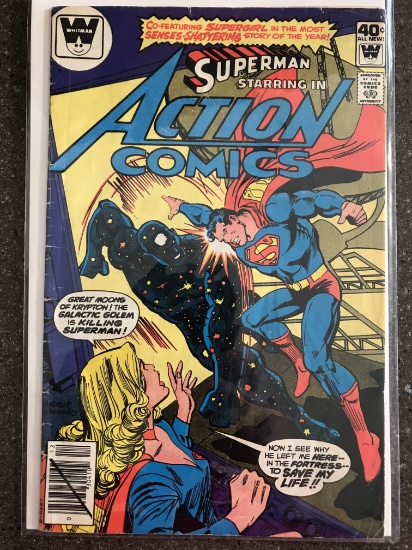 Superman Starring in Action Comics #502 Whitman 1979 Bronze Age Supergirl