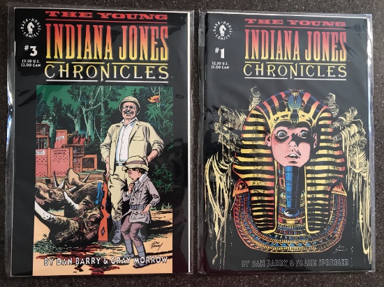 2 Young Indiana Jones Chronicles Comics #1 & 3 Dark Horse Includes Key First Issue