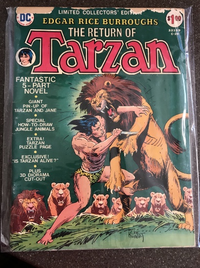Return of Tarzan LARGE COMIC #C-29 DC 1974 Bronze Age Treasury Size Joe Kubert