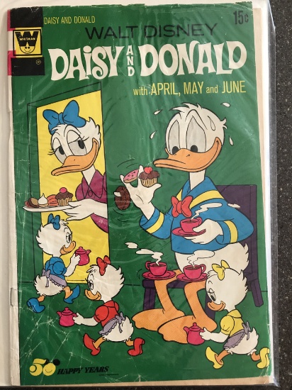 Walt Disney Daisy and Donald #1 Whitman 1973 Bronze Age Key First Issue 15 Cents Carl Barks