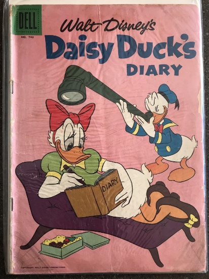 Walt Disney Daisy Ducks Diary Dell Four Color Comic #743 Silver Age 1956 Donald Duck 10 cents