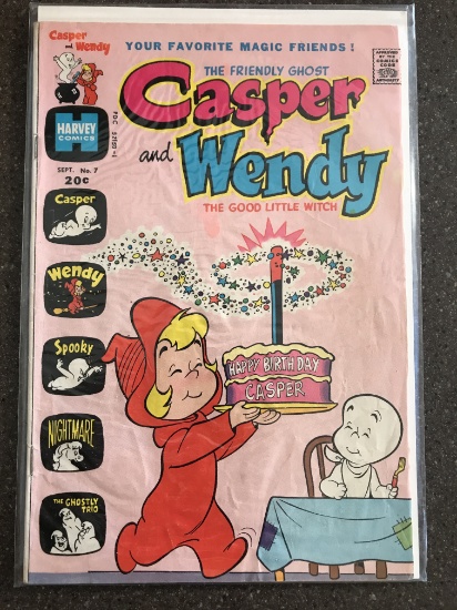 Casper and Wendy Comic #7 Harvey Comics 1973 Bronze Age Cartoon Comic 20 Cents
