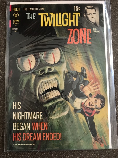 Twilight Zone Comic #37 Gold Key 1971 Bronze Age TV Show Comic Rod Serling 15 Cents Painted Cover