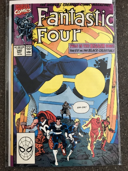 Fantastic Four Comic #340 Marvel 1990 Copper Age Ironman and Thor Guest Stars