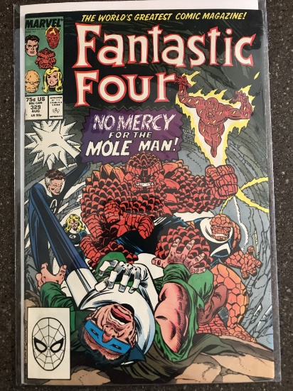 Fantastic Four Comic #329 Marvel 1989 Copper Age Mole Man Rich Buckler Joe Sinnott