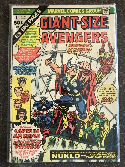 Giant Size Marvel Avengers #1 Thor 1974 Bronze Age Iron Man Captain America Key 1st Appearance