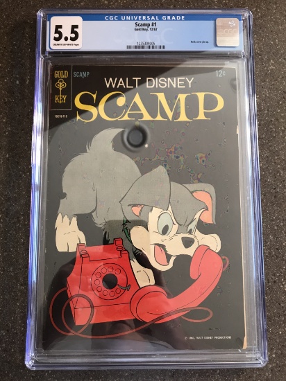 Walt Disney SCAMP Comic #1 Gold Key CGC Graded 5.5 Silver Age 1967 12 Cents Key First Issue