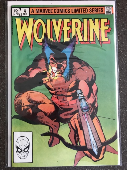 Wolverine Comic #4 Marvel 1982 Bronze Age Chris Claremont Key Last Issue in Limited Series Logan in
