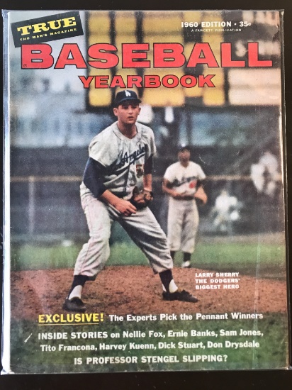 Baseball Yearbook Magazine 1960 Edition Fawcett Larry Sherry Cover Ernie Banks Don Drysdale