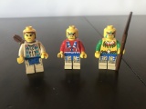 3 Native Americans Warriors in Ceremonial Garb Lego Minifigures Loose
