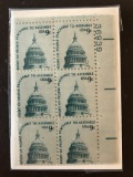 1975 Collectable US Stamps #1590 Americana Series: Capitol Dome Unused Six 9 Cents Stamps