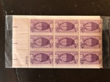 1958 Collectable US Stamps #1112 Atlantic Cable Centenary Unused Block of Nine 4 Cents Stamps