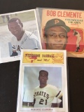 Roberto Clemente Set Photo with Printed Autograph Pittsburg Baseball and Me Booklet & Bob Clemente P