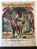 Paul Revere's Ride Sheet Music 1905 Golden Age E T Paull 40 Cent Cover Price March TwoStep