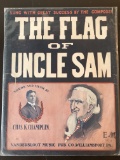 The Flag of Uncle Sam Sheet Music 1910 Golden Age Chas K Champlin Vandersloot Music